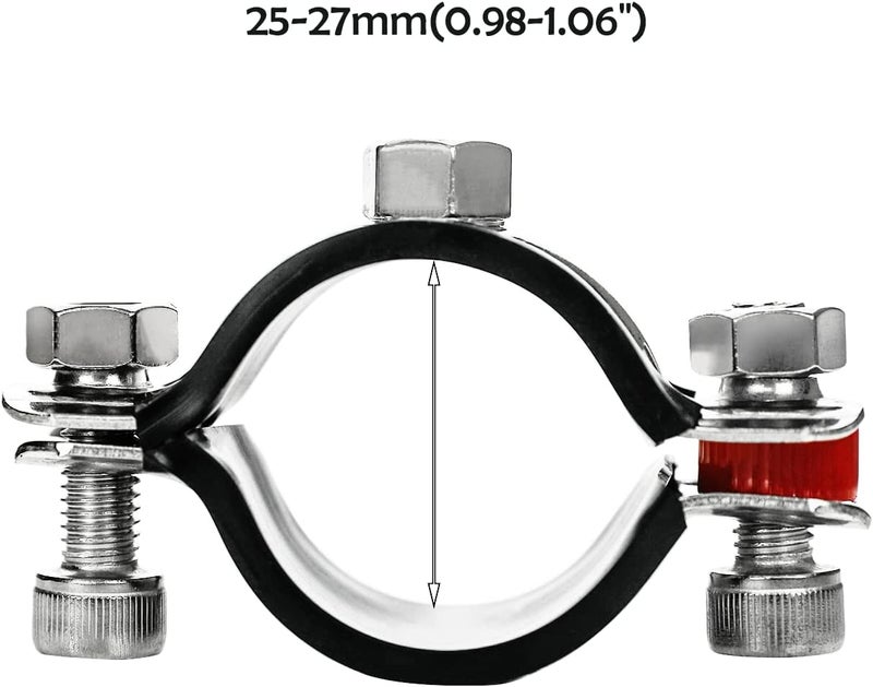 PEROMI 2 Pack Pipe Supports,304 Stainless Steel Wall Mount Ceiling Mount Pipe Bracket Clamp Ring Hanger with Screws for Pipe OD 25-27mm - Image 2